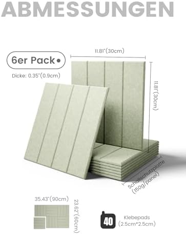 Bumusty 36" x 24" Large Cork Board Alternative, Sage
