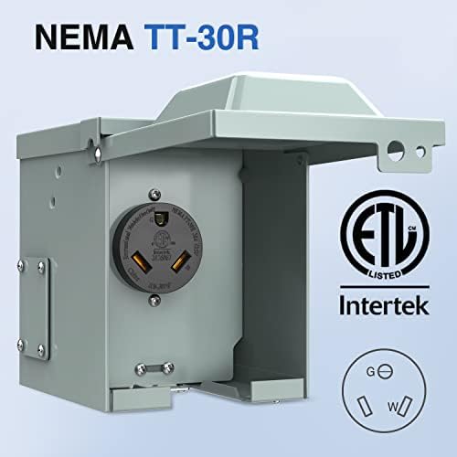 Nilight 30AMP RV Power Outlet Box 125V ETL Listed NEMA TT-30R Receptacle