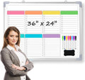 Lincia 36" x 24" Magnetic to Do List Whiteboard, Weekly Planner, Pleochroic