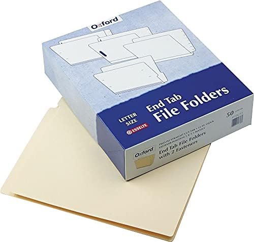 Pendaflex Manila End-Tab Fastener Folders, Letter Size, 2 Fasteners, Manila, Straight Cut, 50/BX (H10U13)