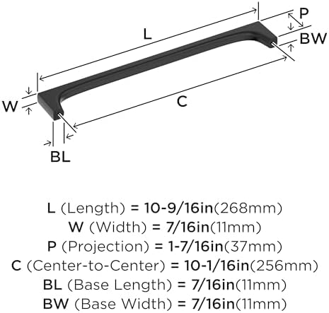 Amerock 10-1/16" Merced Matte Black Drawer Pull