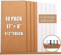 Cork Bulletin Board 17"x8" - 1/2" Thick Cork Board Tiles Frameless Cork Tiles, Self-Adhesive Corkboards Wall Decor with Two Box Bonus Pushpins for Office, School and Home (10pack)