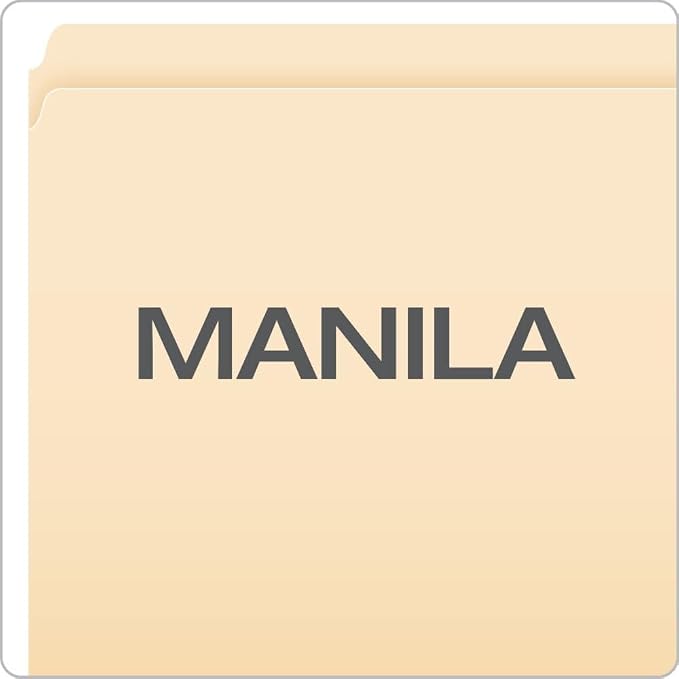 Pendaflex 753 File Folders, Straight Cut, Top Tab, Legal, Manila (Box of 100)