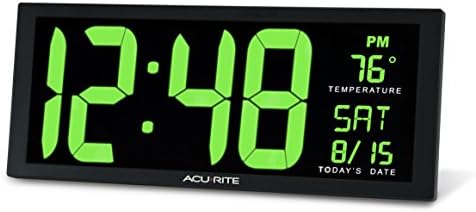 AcuRite Digital Clock, 14.5-Inch / Green