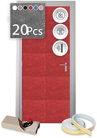 Arrowzoom 20-Pack Polyester Acoustic Panels 12x12 in Red AZ1184