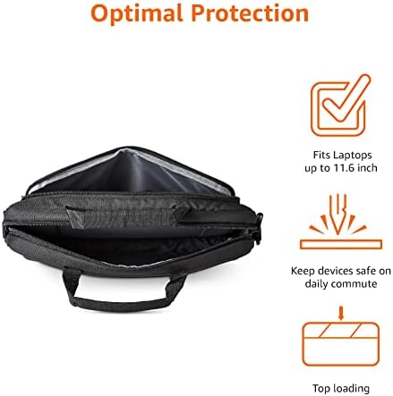 Amazon Basics Laptop Carrying Case with Adjustable Shoulder Strap, 11.6 in, Black, 10-Pack