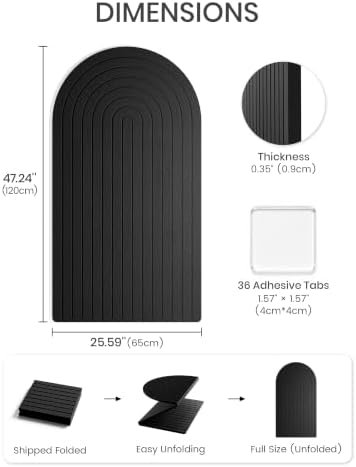 Large Arched Felt Bulletin Board 47.2''×25.5'', Black
