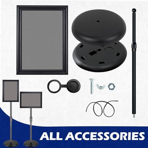 8.5x11 Sign Stands for Display, Adjustable Sign Holder Black 7-Pack