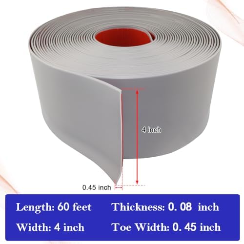 LSGCQ Vinyl Baseboard Molding Trim 4 Inch Self-Adhesive Vinyl Wall Base