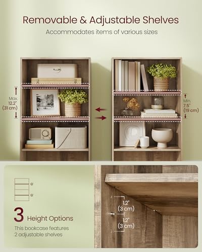 VASAGLE 4-Tier Bookshelf, Storage Organizer, 23.6 x 9.4 x 42.4 Inches