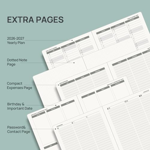 POPRUN Planner 2026-2027, 6.5" x 8.5", Academic Daily Weekly and Monthly