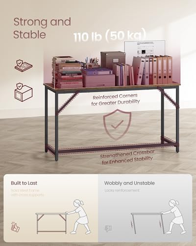VASAGLE Computer Desk, Steel Frame Gaming Desk for Home Office, 55.1 Inch