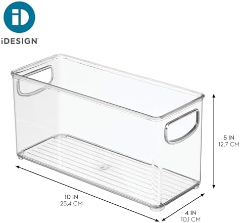 iDesign Plastic Stackable Pantry Bin, Set of 2, Clear