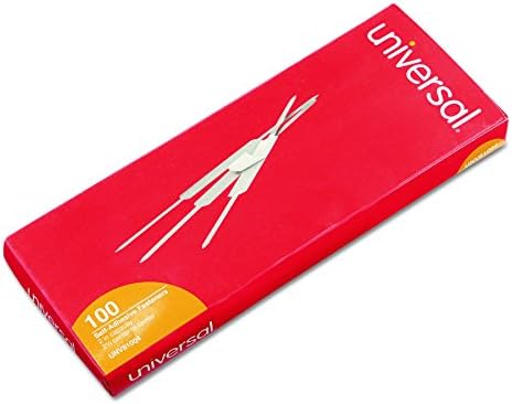 Universal Self-Adhesive Two-Prong Paper Fastener Base and Compressor Sets, 2" Capacity, 2.75" Center to Center, Silver, 100/Box