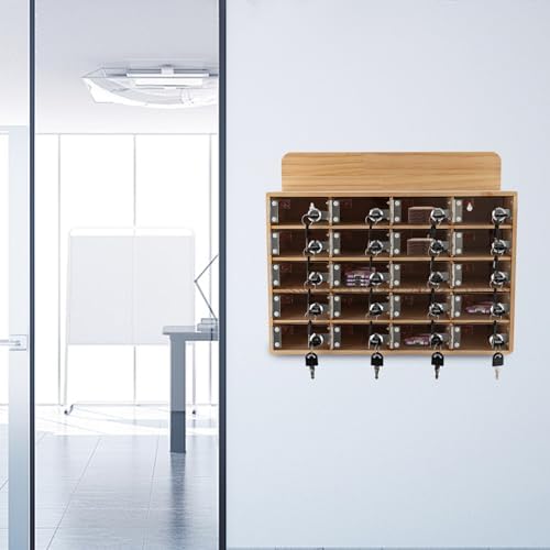 Cell Phone Locker Box,20 Slots Cell Phone Storage Locker, Clear Acrylic Storage Cabinet with Lock for School Factory Office