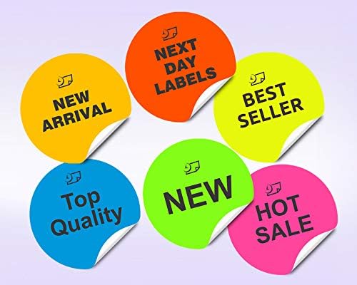 NextDayLabels - 8-1/2 x 11 Neon Color High Light Fluorescent Labels for Laser & Inkjet Printer (Pink Fluorescent, 2" Round - 20 Per Page | 2000 Labels)