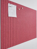 VIVELDA Felt Bulletin Board Tiles 48"x36" - 12-Pack Cork Board Alternative, Oeko-TEX Certified, NRC 0.95 Acoustic Wall Panels, Damage-Free Adhesive, Slatted Design, Home Office & Classroom (Burgundy)