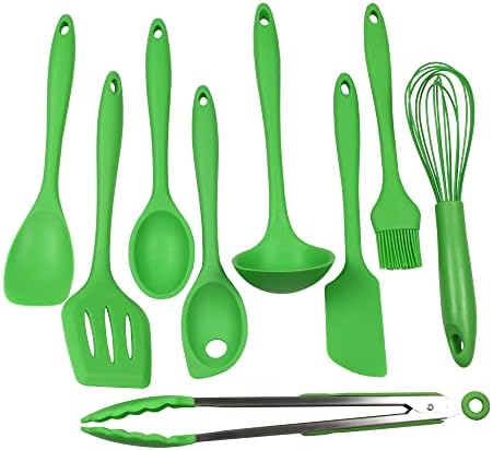 Chef Craft 9 Piece Green Premium Silicone Kitchen Tool Set (42084)