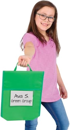 Really Good Stuff Store More Medium Book Pouches, 6-Pack, Grouping Colors
