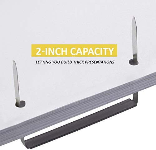 Prong Paper Fasteners 2 Inch Capacity, 100 Pack, Heavy Duty Tempered Steel