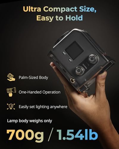 SmallRig RC 100B COB Video Light with Handle, 100W Bi-Color 2700K-6500K