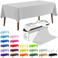 CXPSINC 54 Inch X 100 Feet Plastic Table Cover Roll Disposable Tablecloth with Slide Cutter for All Type/Shape Tables | Party, Banquet, Birthdays, Weddings(Silver, 100 Feet)