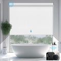 SmartWings Motorized Smart Roller Shades, 100% Blackout Vinyl Pure White