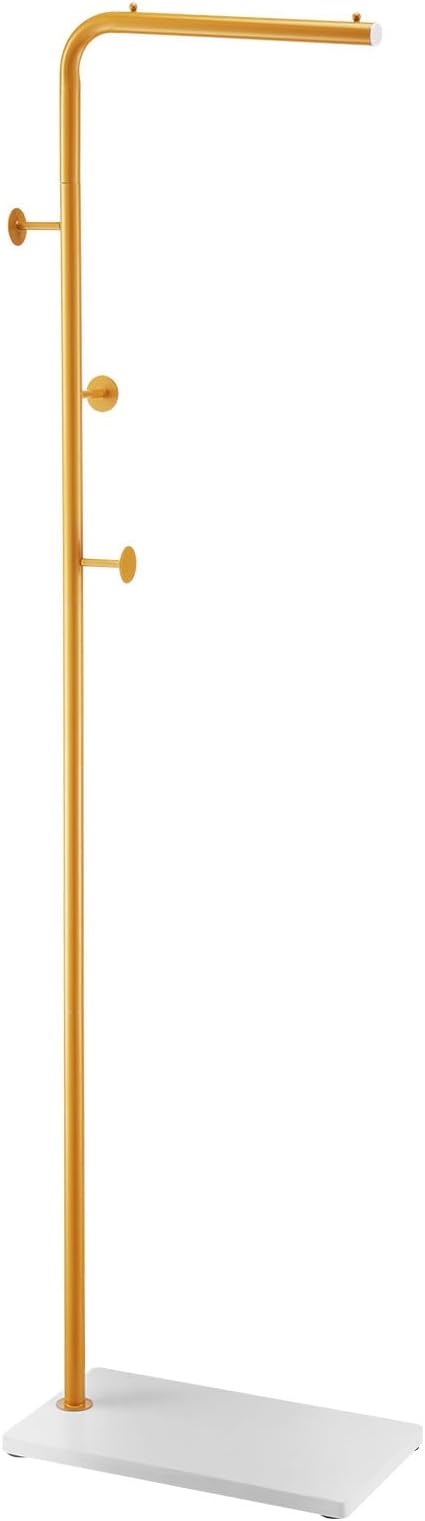 VEVOR Coat Rack, Freestanding Coats Rack Stand with Quartz Stone Base & 3 Round Hooks, Free Standing Hall Coat Tree for Entryway, Bedroom, Living Room, Stylish Clothes Hanger Stand for Coats, Hat, Bag