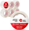 Tape Logic Packing Tape (6-Rolls), 3" x 110 yd - Strong Packaging Tape Refill for Shipping, Moving, Order Fulfillment, Acrylic 2.2 Mil