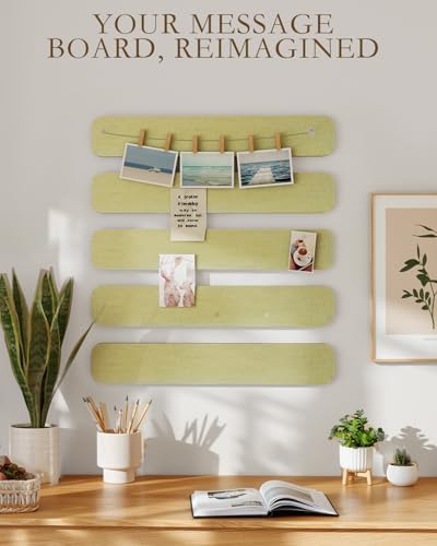 JBER Felt Strip Board 13" x 2", 5 Pack Cork Board Alternative, Grass Green