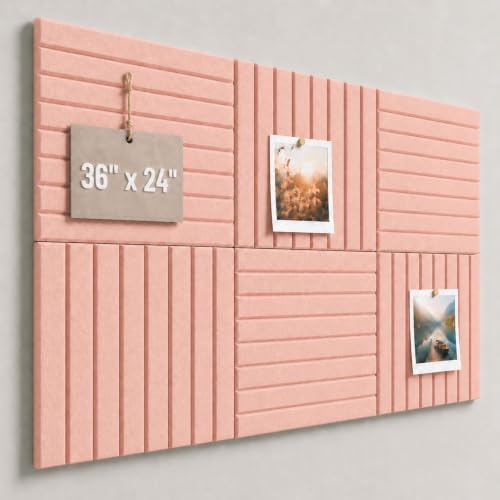 Stripe Felt Bulletin Board Tiles, Cork Board Alternative 24 x 36 in