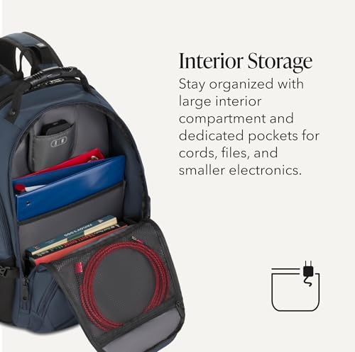 SWISSGEAR 1900 ScanSmart Laptop Backpack, Fits Most 17-Inch Laptops, TSA-Friendly Lay-Flat Design, RFID Protection, and Tablet Pocket, Black, 31L, 18.5-Inch