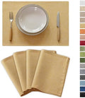 Demetex Yellow Placemats Set of 4 Fabric Table Place Mats for Dinner Heat Resistant Cloth Placemat for Kitchen Dining Tables, Yellow