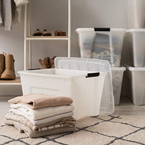 IRIS USA 6-Pack 54 Quart Storage Bins with Lids, Pearl