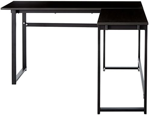 ZINUS Luke 53 Inch Black Metal Corner Desk / L-Shaped Computer Desk / Office Desk / Easy, Bolt Free Assembly