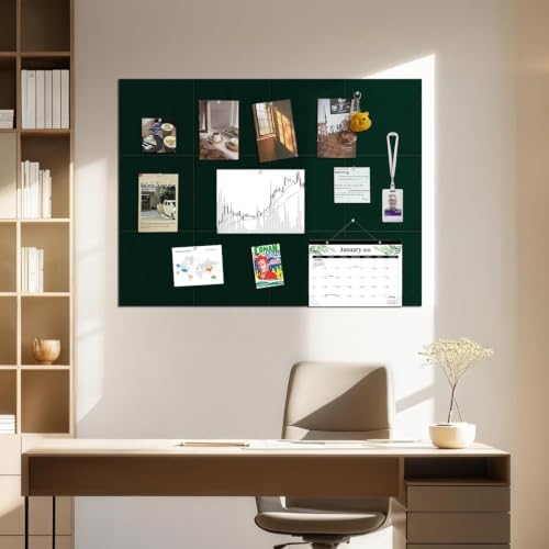 48"x36" Felt Corkboard Bulletin Board,TSJ OFFICE,12 Pack,Wall,Dark Green