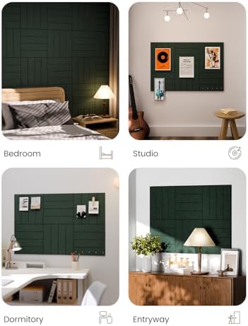 Fluxynara Felt Bulletin Board & Cork Board Alternative, Pine Green