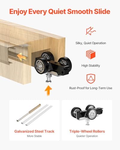 VEVOR Pocket Door Frame Kit, for 24-36 in Wide 84 in High Door, Pocket Door Kit with Two-Way Soft Close Mechanism, Slide Smoothly Quietly, Easy to Install, Premium Galvanized Steel, for Living Room
