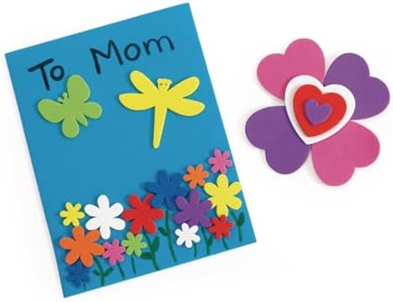 Colorations Flowers, Hearts & Bug Foam Shapes, 500 Pieces, Ages 3+, PreK+ | Assorted Shapes and Sizes for Kids' Crafts, Thick Precut Foam for Schools, Daycares and Home Use
