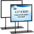 Zhengmy 2 Pack Tabletop Sign Holder, 11" w × 8.5" h, Landscape, Black