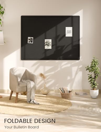 Fluxynara 47.2" x 35.4" Large Bulletin Board, Black