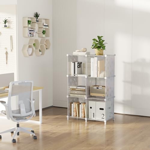 UNKU 6 Cube Storage Organizer, Closet Organizer Storage Shelf,Translucent