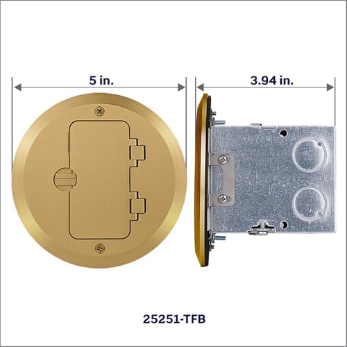 Leviton 15 Amp 1-Gang Floor Box Assembly, Commercial Grade, Tamper-Resistant, Self-Grounding, 25251-TFB