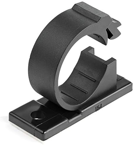 StarTech 100 Adhesive Cable Management Clips, Black, TAA, Sticky (CBMCC3)