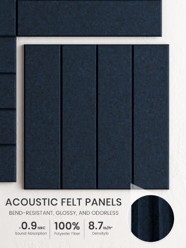 Bumusty 48" x 36" Large Cork Board Alternative, Carbon Blue