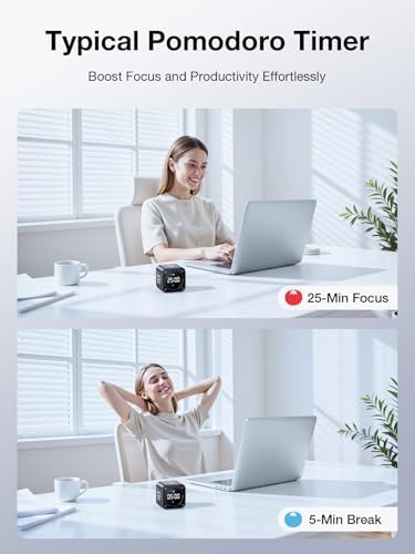 Ticktime TK3 Pomodoro Timer Cube for Focus, Study, Work, Task, ADHD,Kitchen