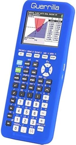 Guerrilla Silicone Case for Texas Instruments TI-84 Plus CE Color Edition Graphing Calculator With Screen protector and Graphing Ruler, Blue