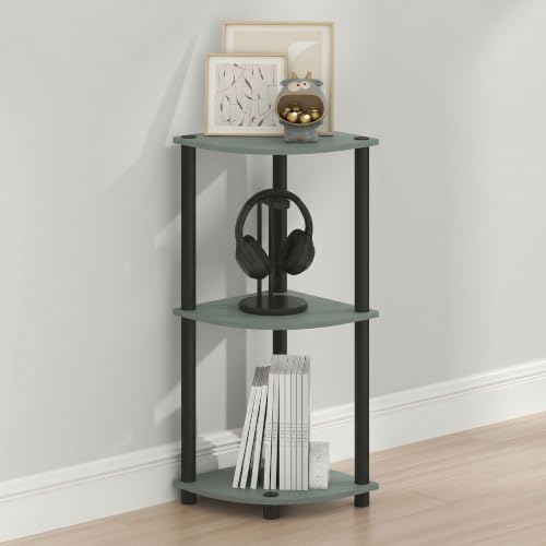 Furinno Turn-N-Tube Toolless Assembly 3-Tier Storage Shelves, Sage Green