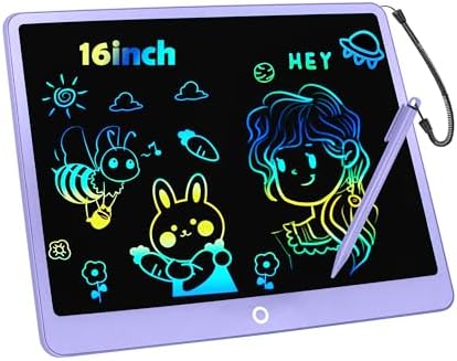 LCD Writing Tablet Doodle Board,16 Inch Colorful Drawing Pad for Kids,Mess Free Coloring for Toddlers Toys Gifts for 3 4 5 6 7 8 Year Old Girls Boys Home School Office Handwriting Tablet -Purple