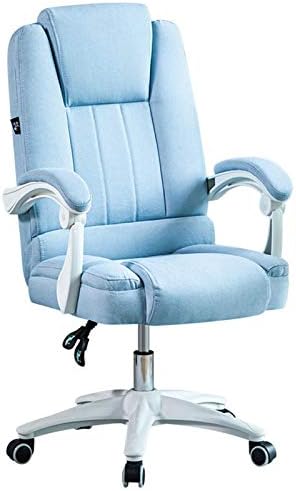 Computer Chair Office Chair Fabric Office Chair Computer Chair Ergonomic Pulley Game Chair Adjustable Tilt 155° with Armrest and Waist Support for Home Ergonomic Desk Chair (Blue Without Foot Pad